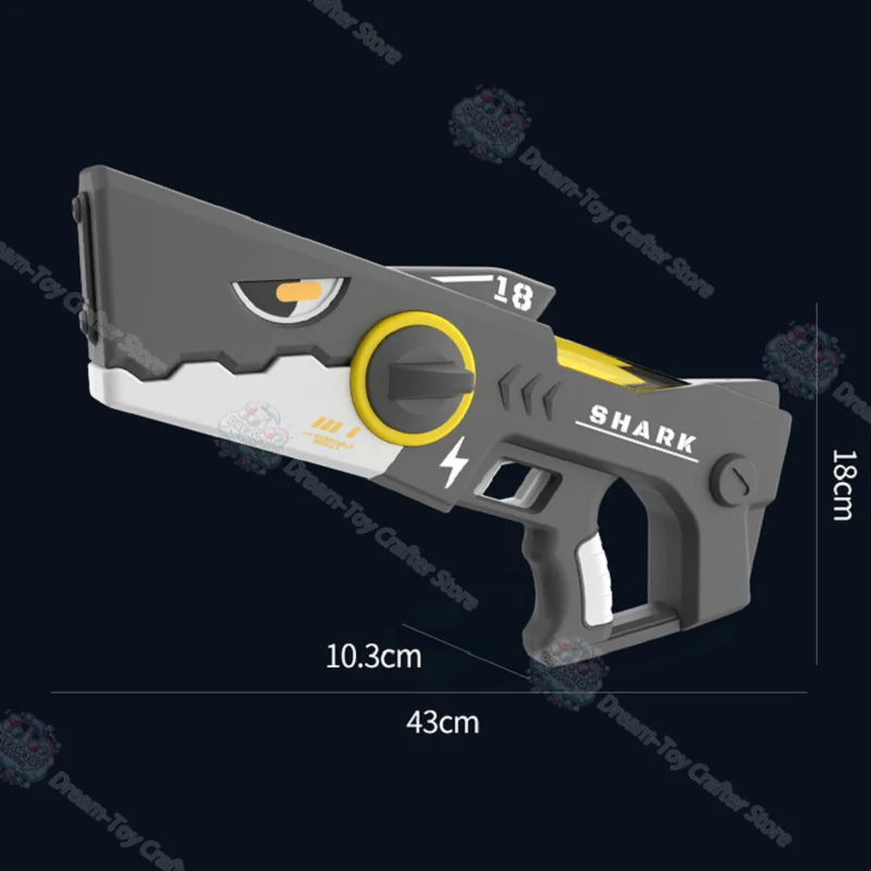 Electric Water Gun Toy for Kids Shark Style Automatic Suction High Speed Pulse Splash Blaster Outdoor Soaker Beach Play Fun