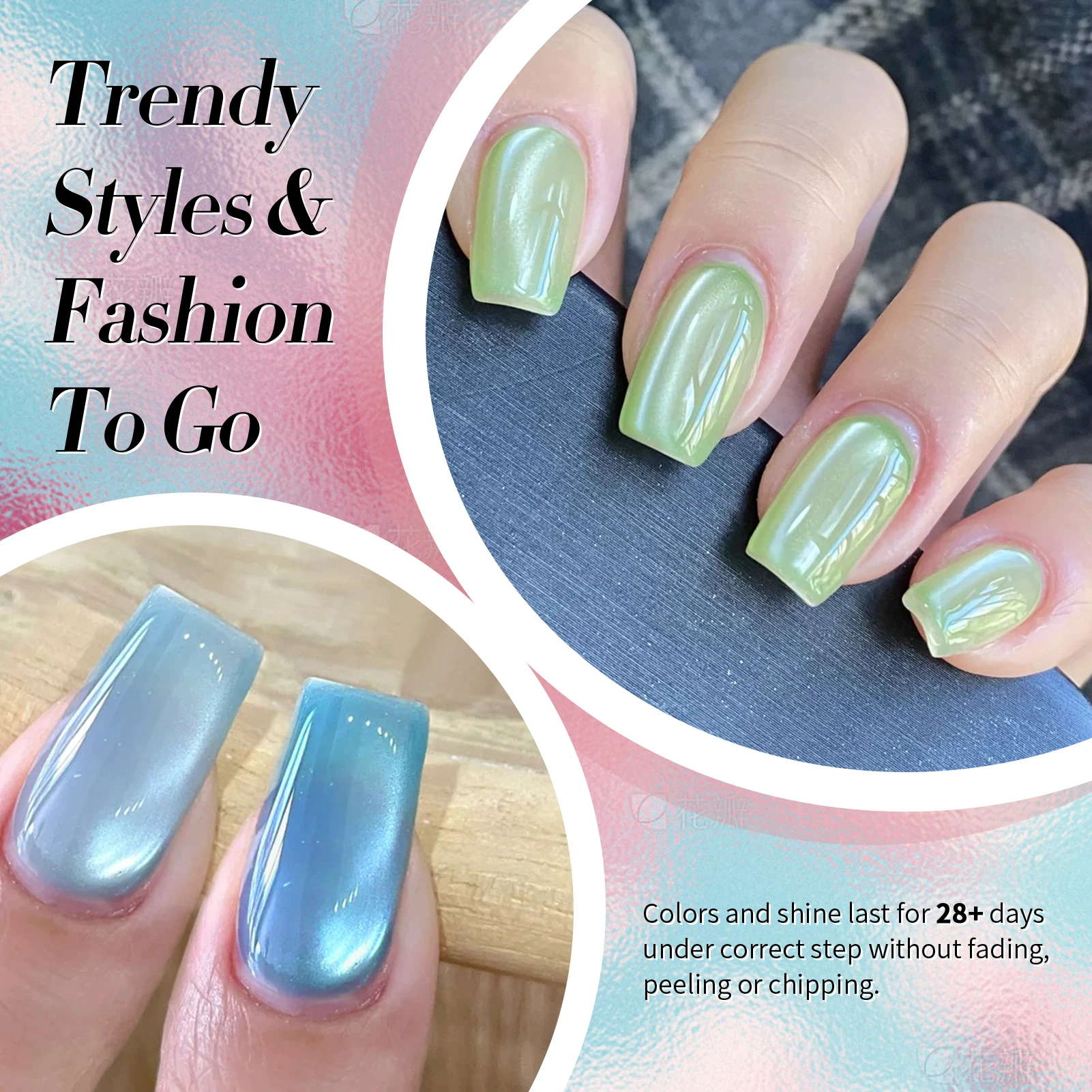 BORN PRETTY 6本入り ライトフロー キャット マグネットジェルネイルポリッシュセット カラーグリッター セミパーマネント UVソークオフ ネイルアートデコレーション