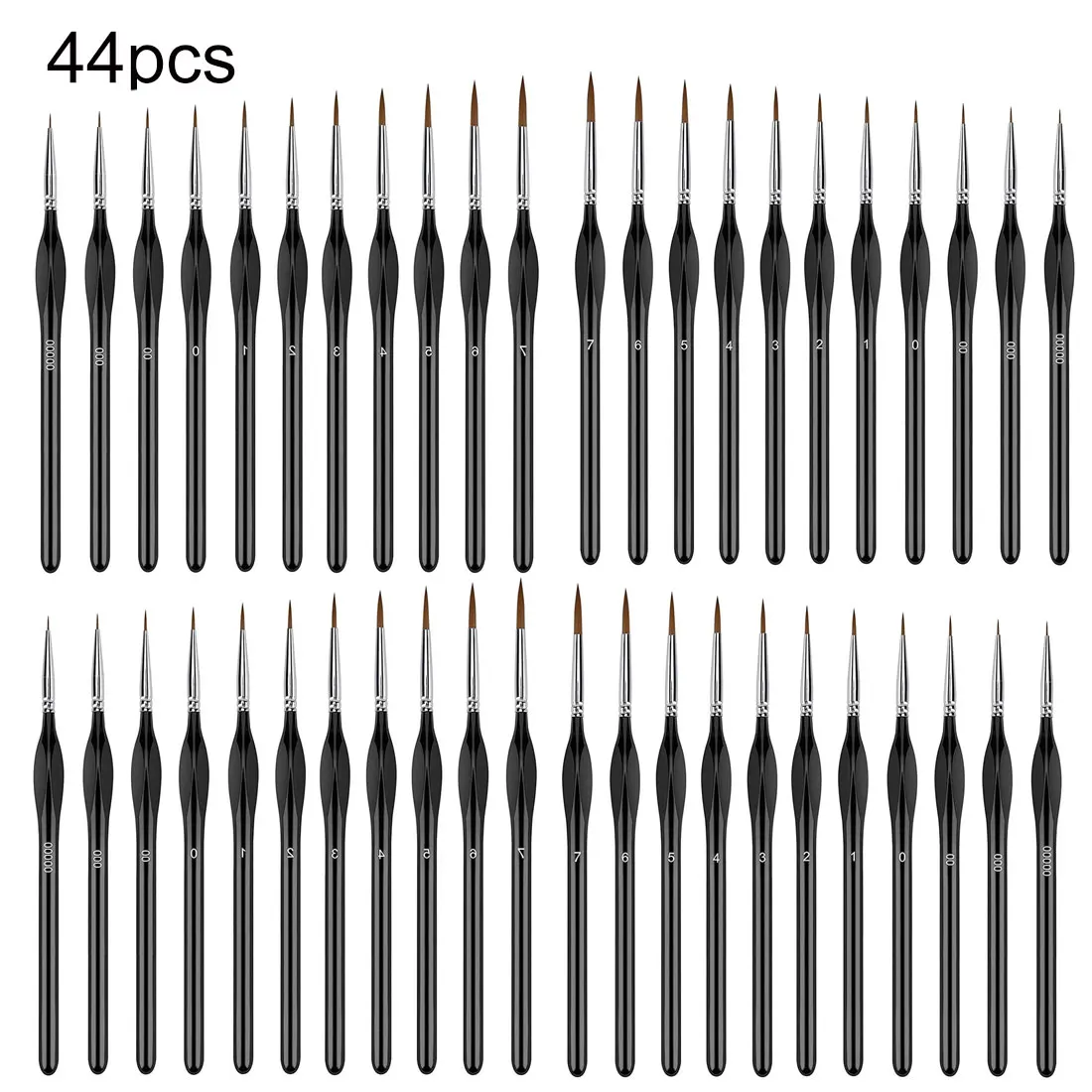 Yutiars Detail Paint Brushes Set, 44 Pcs Miniature Brushes for Fine Detailing & Art Painting - Acrylic, Oil, Watercolors & Paint