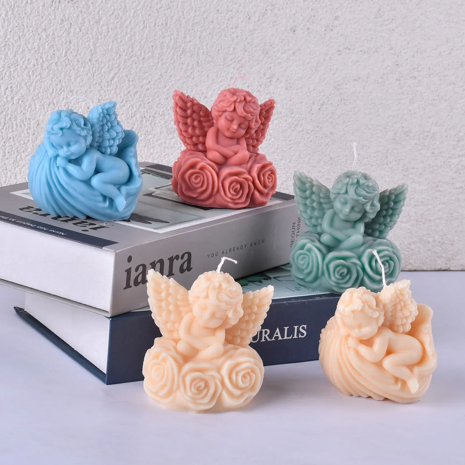 

Mirosie Rose Angel Silicone Molds Diy Plaster Candle Epoxy Resin Molds Shell Angel Fondant Cake Decoration Accessories