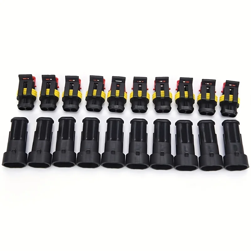5kits Flame retardancy 2P auto connector waterproof automotive Wire Connector Plug 2 Pins Electrical Car Motorcycle HID image 2