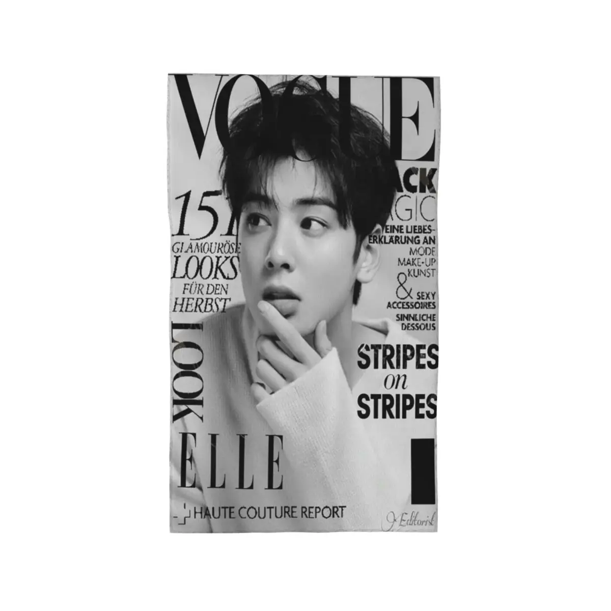 Custom Cha EunWoo Kpop Astro Soft Face Towel Quick Dry Pool Bath Cotton Towels Breathable
