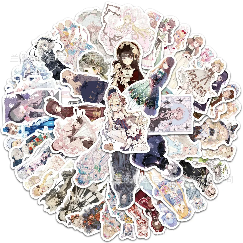 

50pcs Cute Kawaii Two-Dimensional Girl Lolita Waterproof Sticker