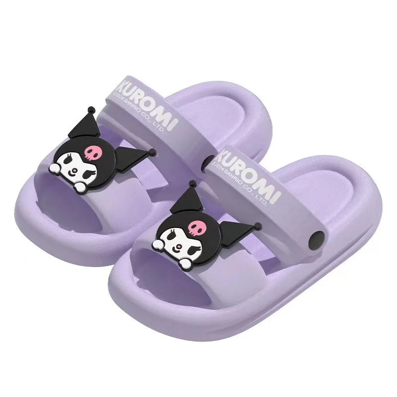 Miniso Sanrio Kuromi Eva pantofle damskie letnie łazienki do domu urocze Hello Kitty odzież wierzchnia dziewczęce kapcie