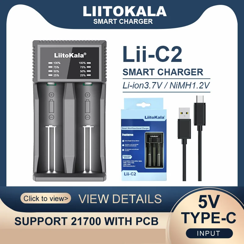 Liitokala Lii-500 C2 LCD 3,7 V 18650 18350 18500 16340 17500 26650 1,2 V AA AAA NiMH pojemność wykrywania ładowarka litowa