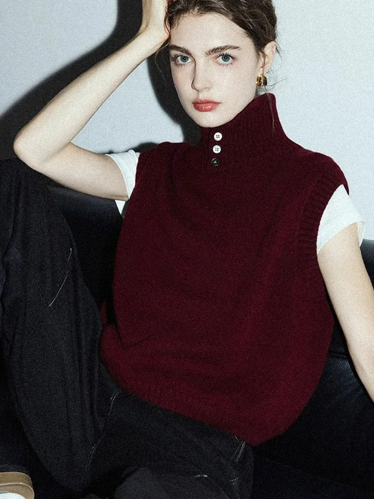 

Comfortable Knitted Svel Vest Soft Cozy Lazy Sle Simple Design New 2025 Women's Faion Top Korean Loose Fit Pure Color