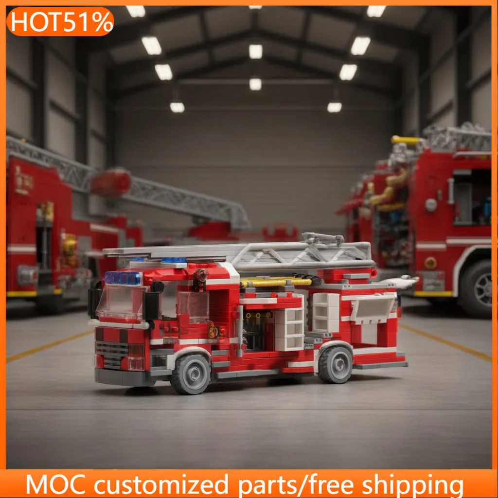 

441 PCS transport Modern Fire Truck MOC Customize Modular Building Block Creative Design Educational DIY Boys Toy Birthday Gift