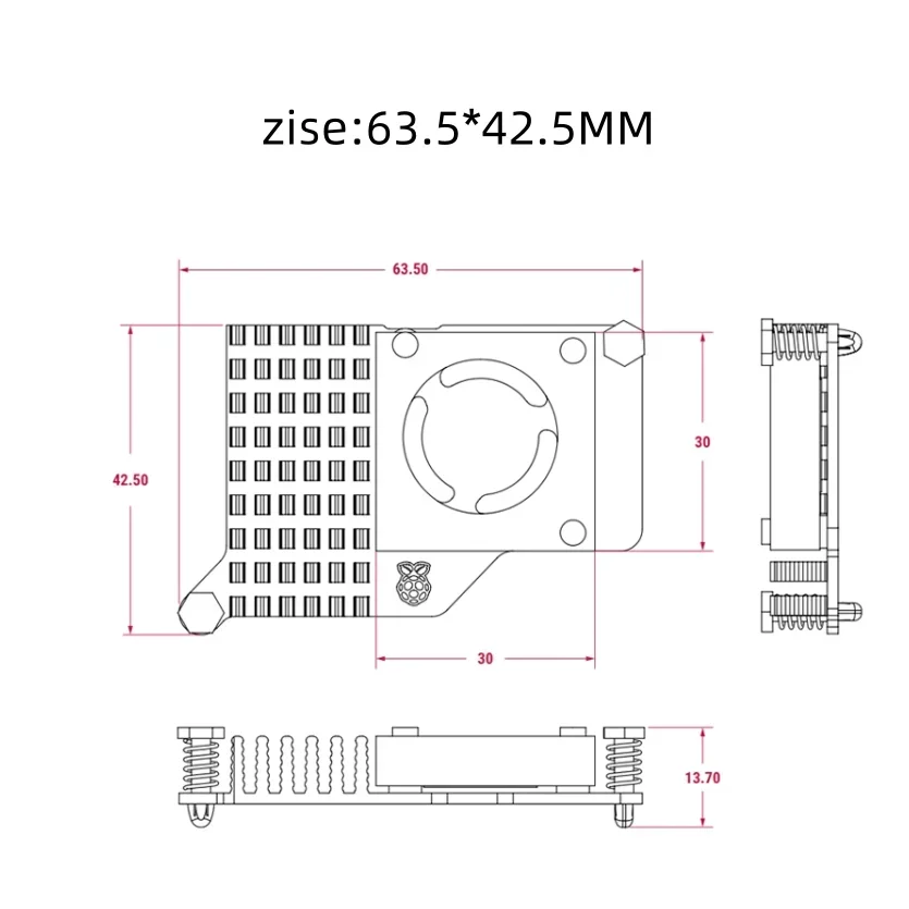 Raspberry Pi 5 Official Case with Cooling Fan for RPI 5 Official Aluminum Box Shell Enclosure