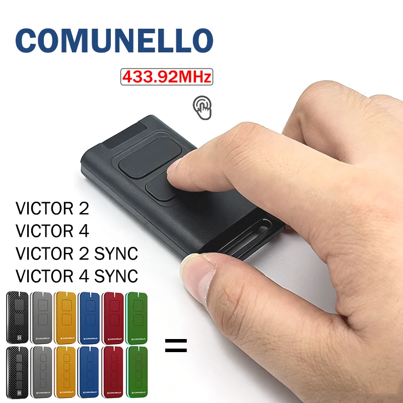 

COMUNELLO VICTOR 2 4 RC SYNC Garage Door Remote Control 433.92MHz Rolling Code COMUNELLO Automation Gate Remote Control