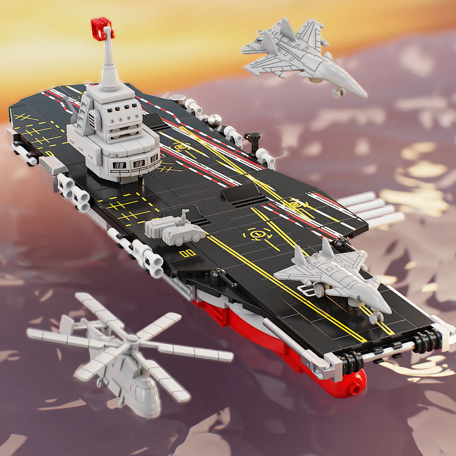 712 pçs blocos de construção de porta-aviões brinquedos modelo navio montar tijolos conjuntos de brinquedos para crianças ornamento presentes