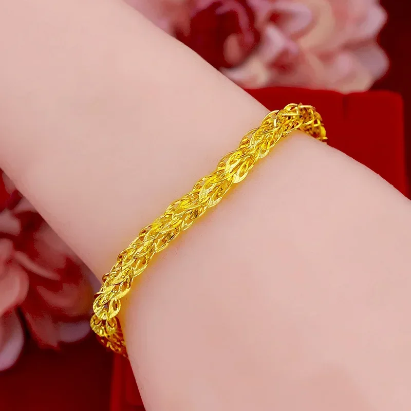 

9999 Real Gold 24K Gold Jewelry Bracelet Phoenix Tail Bracelet Women's New