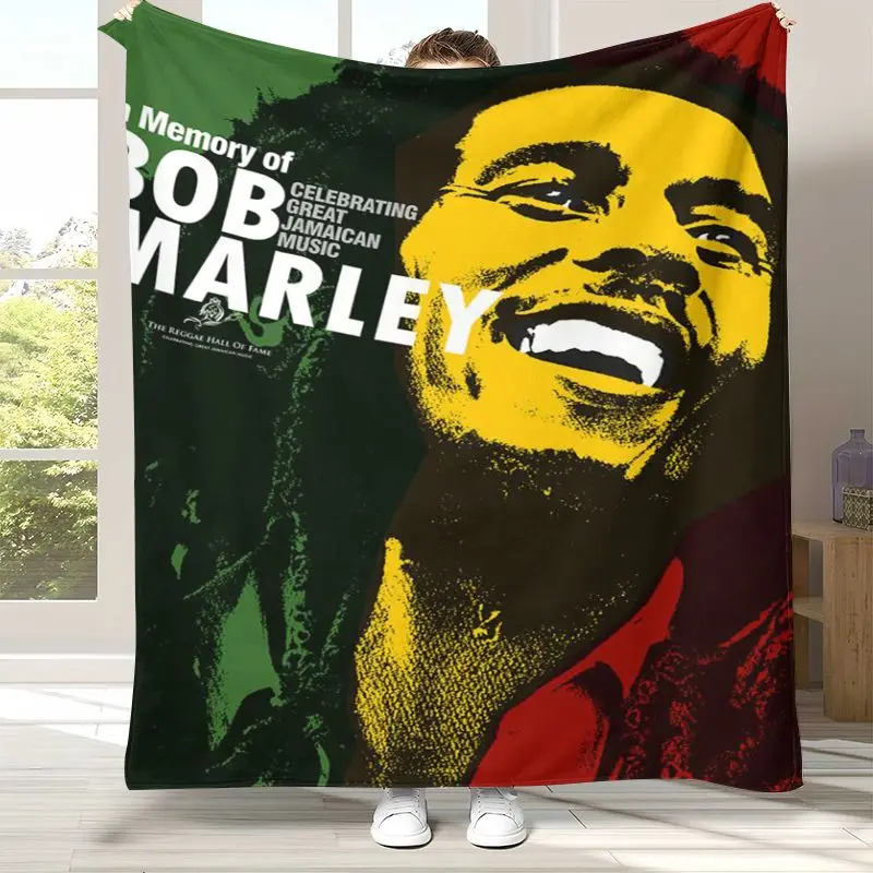 3D Reggae Music Bob Marley Rasta Color Soft Flannel Throw Blanket,Cozy Warm Blanket for Bed,Sofa,Living Room,Camping,Home Decor