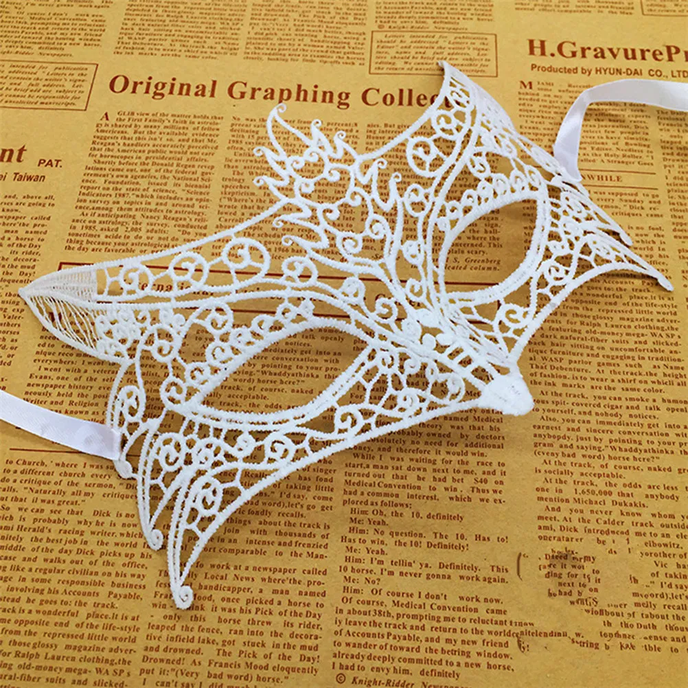 Premium Intricate Lace Masquerade Mask Women Adjustable Back Ribbon Tie Comfortable All Night Wear Party Prom Evening Ball