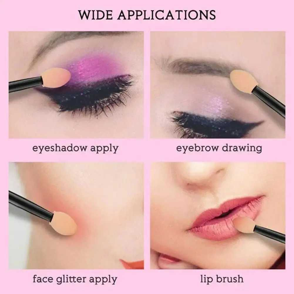 10 stücke Einweg Lidschatten Pinsel Schönheit Make-Up-Tool Wiederverwendbare Dual Seitige Schwamm Stick Tragbare Applikator Zubehör