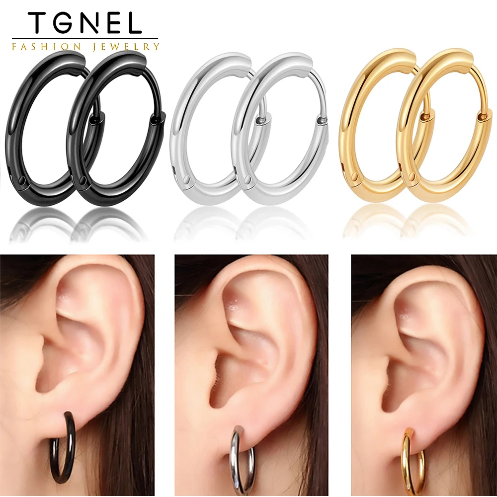 Hoop Earrings Stainless Steel For Women Men Sliver Color Earring Korea Cartilage Piercing Classic Jewelry Accessories Gift 2.5mm