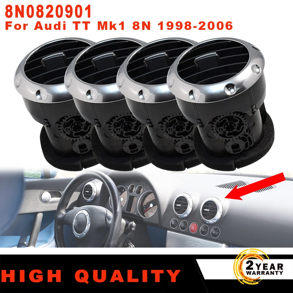 

New Front Dashboard Air Vent Surround Alloy AC Heating Grille 8N0820901 A/B/C/D For Audi TT Mk1 8N 1998-2006 Car Accessories