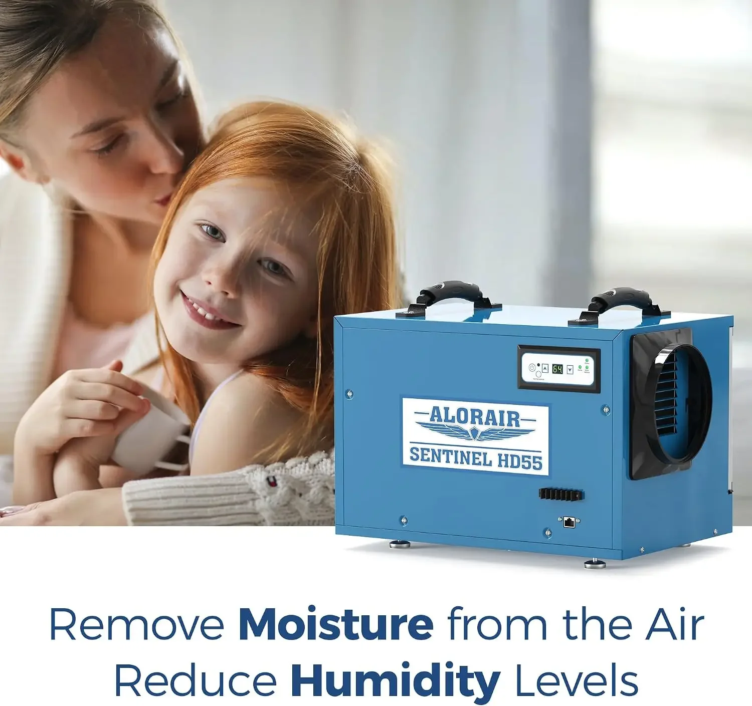 ALORAIR 113 Pint Commercial Dehumidifier for Basements Crawl Spaces with Drain Hose Compact Portable Industry Water Damage Unit Auto Defrost Memory Starting 6 Years Warranty Sentinel HD55