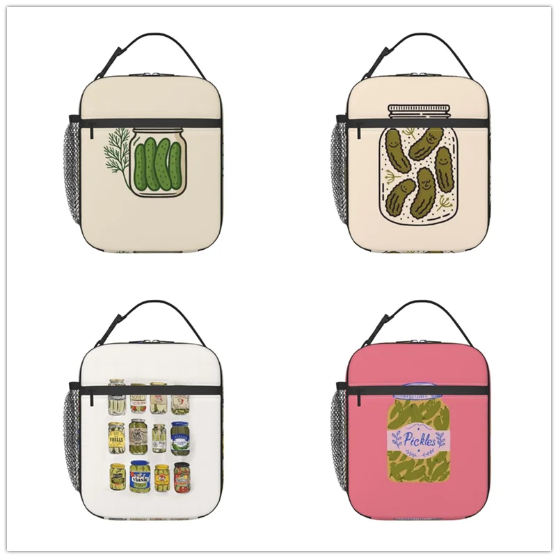 

Pickle Pattern Lunch Bag insulated bag,student thickened waterproof Bento Bag Outdoor Travel Ice Pack, Picnic Bag