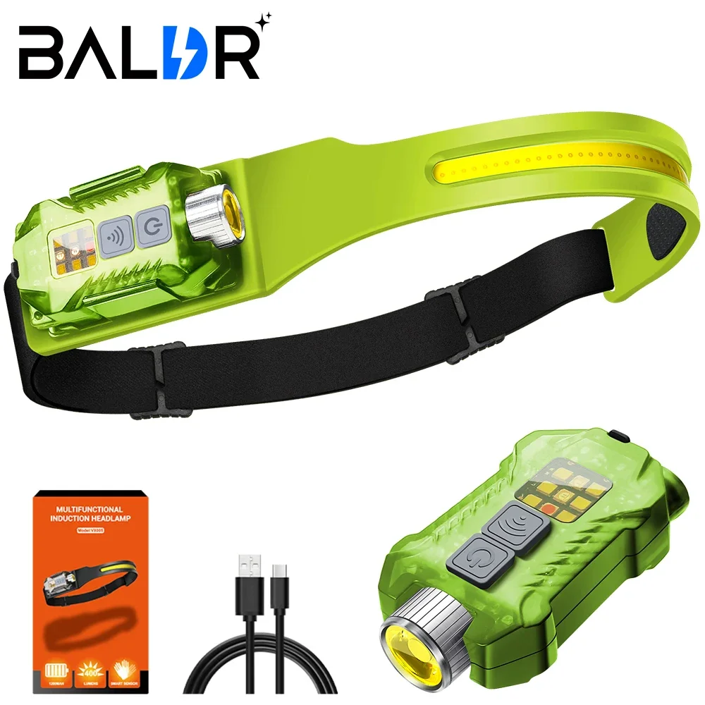 KDULIT COB LED Headlamp Induction Head Lamp USB Rechargeable with Built-in Battery Headlight Outdoor Camping Fishing Headlight