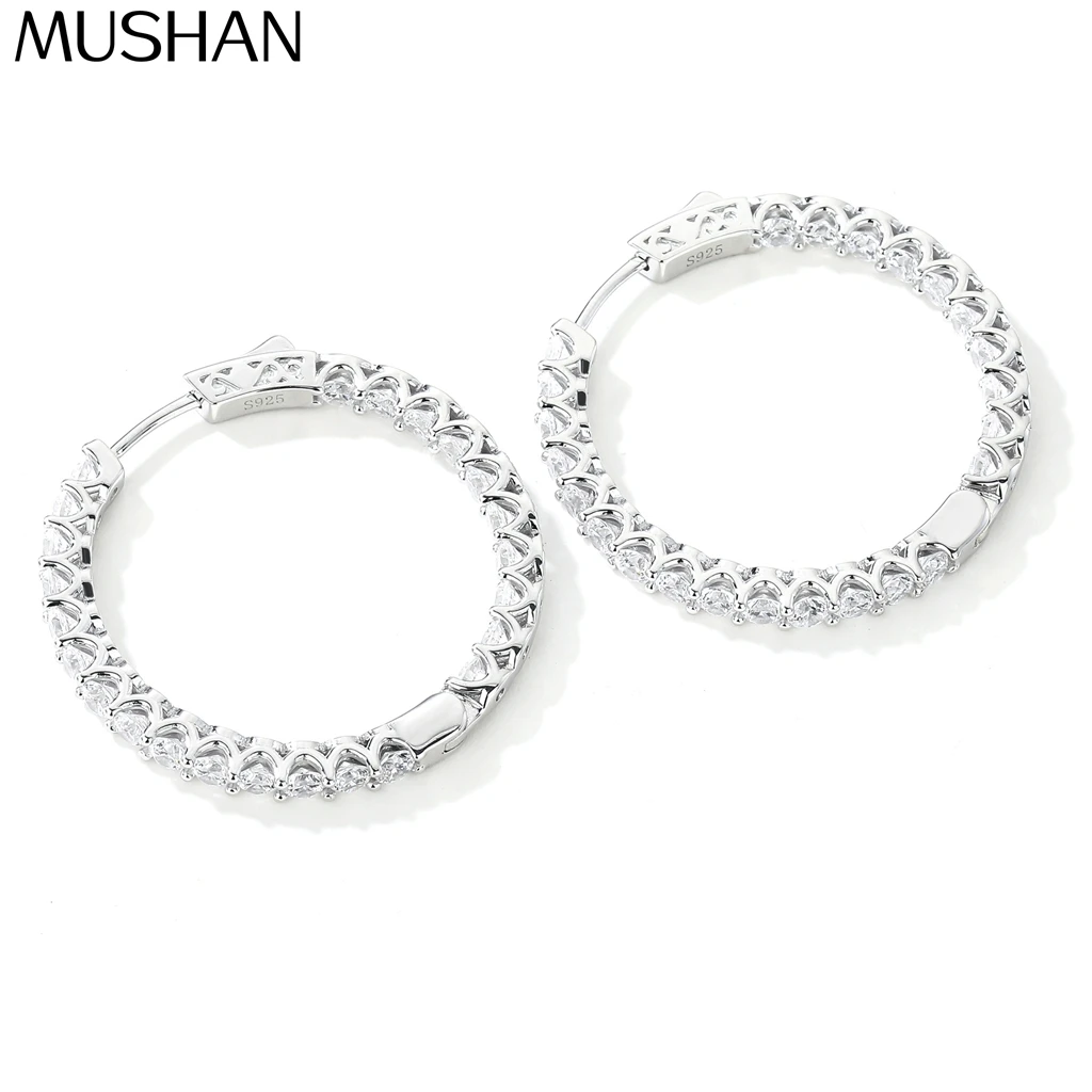 MuShan Jewelry 925 Sterling Silver Earring Designer High Carbon Gemstones 5A CZ Gemstones 925 Sterling Silver Studs Accessories