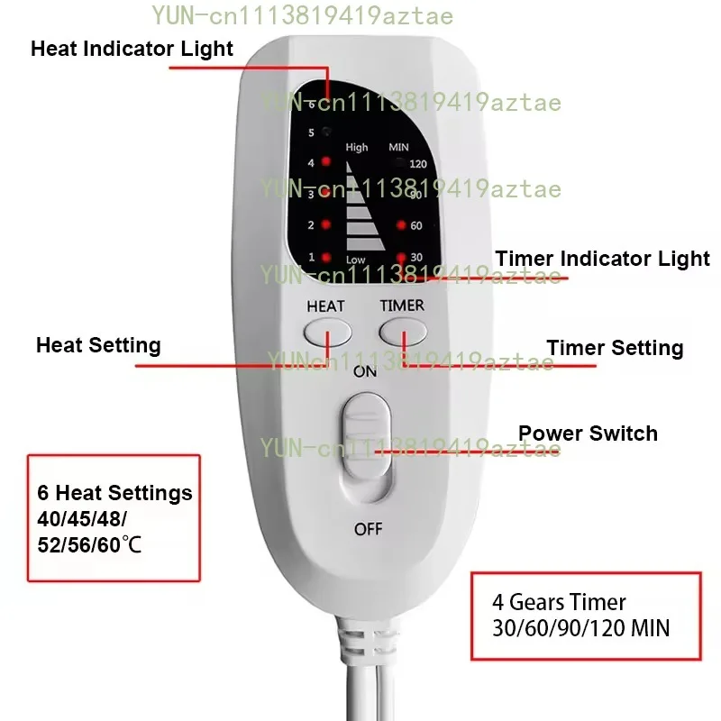 Electric Heating Pads For Back, Neck, and Shoulder Pain Relief, 6 Heat Settings, with Auto Shut Off, Machine Washable