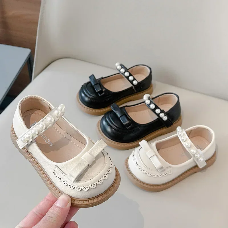 

Детская обувь из искусственной кожи для девочек, весенне-осенние новые детские лоферы принцессы с бантом в стиле Лолиты для школьников