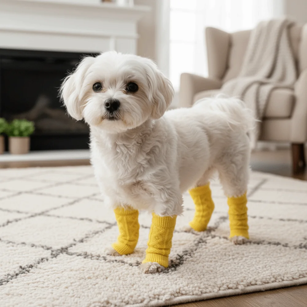 Puppy Leg Protector Warm Pet Elbow Protector Elastic Comfortable Knitted Dog Leg Warmer Anti-dirty Pet Socks Home view 5