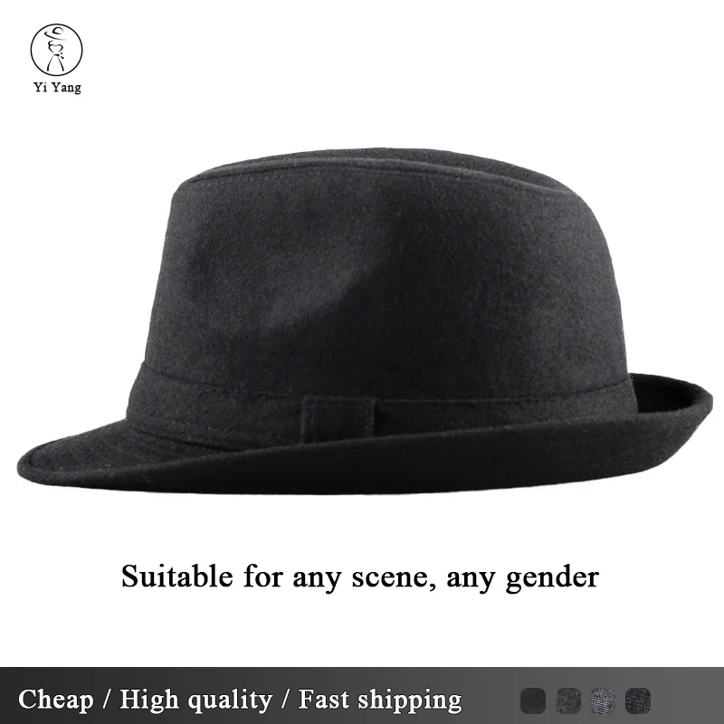 Winter Classic British Vintage Fedoras Top Jazz Hat Hats Classic Version Chapeau Gentlemen Woolen Cap Middle-aged Elderly Men