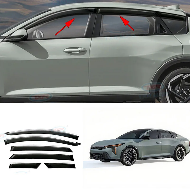 

Автомобильные аксессуары, подходят для Kia K4 Sedan 2024 2025 2026, черный оконный козырек, вентиляционные шторы от солнца и дождя, 6 шт.