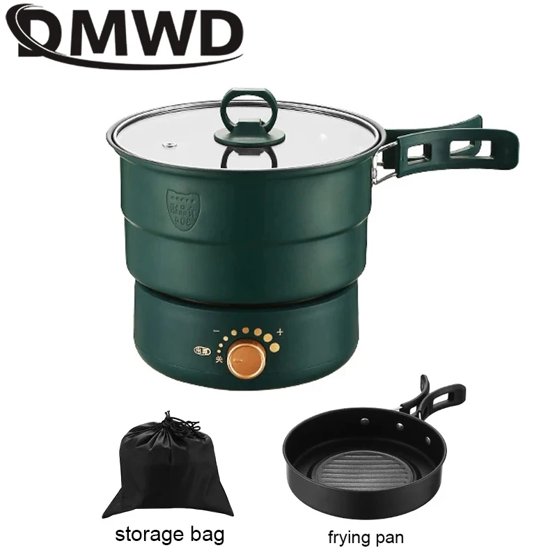 

Electric Split Cooking Pot Foldable Multicooker Frying Pan Hotpot Food Steamer Rice Cooker Soup Maker Boiler For Travel 110/220V