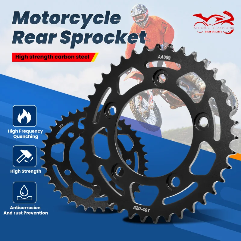 520 39T 43T 46T Rear Sprocket For Ducati 1100 Scrambler 18-23 959 Panigale 16-19 797 Monster 800 Scrambler 821 Monster 14-20