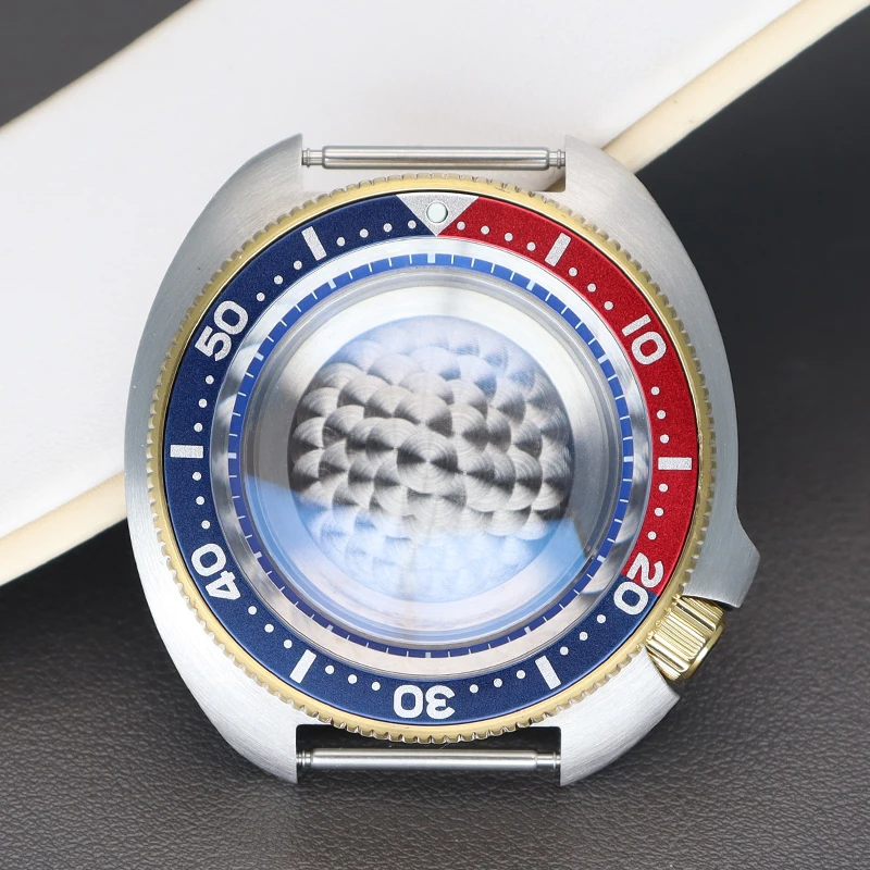 

44mm Diving Watch Case Sapphire Glass Waterproof For Seiko NH35 NH36 NH38 NH34 Movement 28.5mm Dial Turtle Abalone SKX 6105 Mod