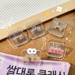 5PCS Cute Square Paper Clips Plastic Spring Clips Office File Paper Organizer Student Teacher Stationery