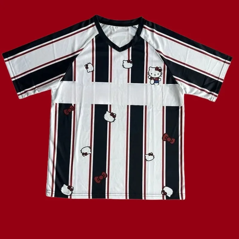 

MOTO-2025 Новая модная спортивная футболка для бадминтона с 3D принтом Hello Kitty для взрослых, свободная, быстросохнущая, с коротким рукавом