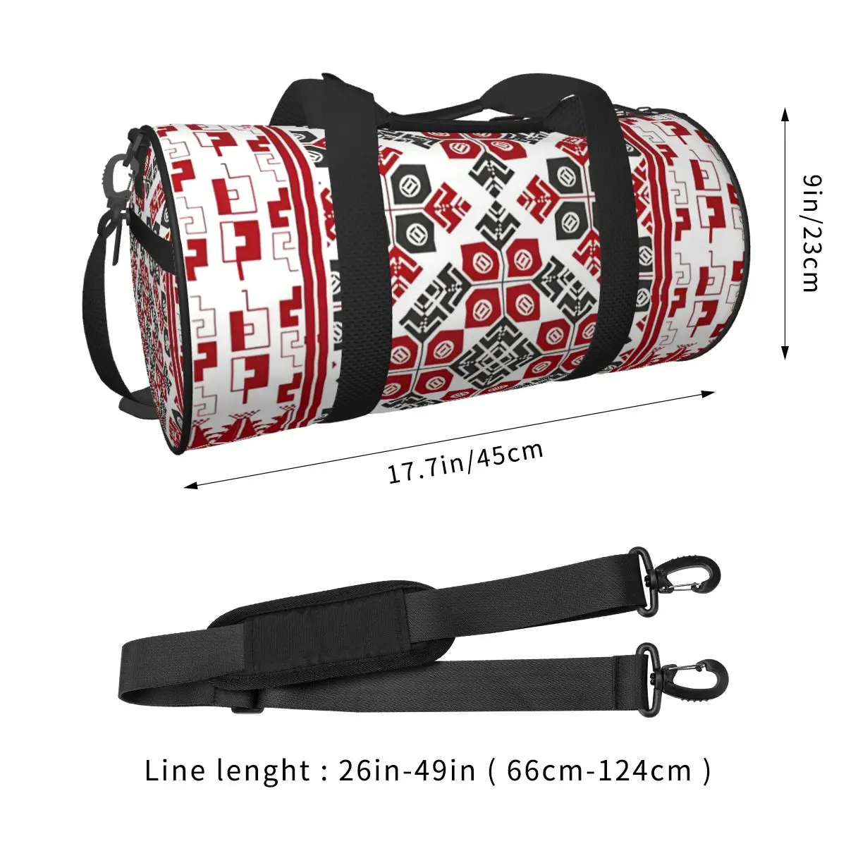 Palestinian Embroidery Gym Bag Tatreez Cross Art Waterproof Sports Bags Gym Accessories Travel Handbag Vintage Fitness Bag