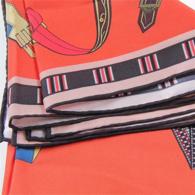 ツイルシルクスカーフ女性ポンチョ手巻き文字プリントロングスカーフラップバンダナビッグショールヒジャーブ女性スカーフ