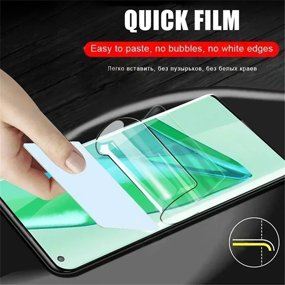 Película de hidrogel curvada de cobertura completa, Protector de pantalla para OnePlus 11, 9, 10 Pro, 9R Nord 2, 8, 8T, 7T, 7, 6T, 6 Pro, accesorios sin cristal, 3 piezas