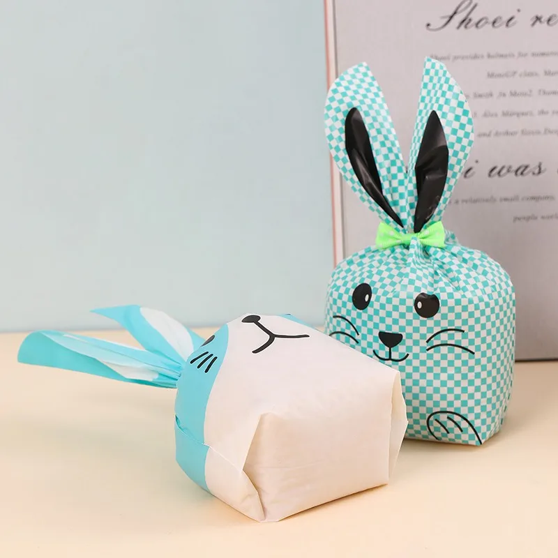 50PCS Candy and Snacks Self-sealing Bag Cute Cartoon Rabbit Ears Gift and Snack Packaging Bag Souffle Baking Bag Wholesale