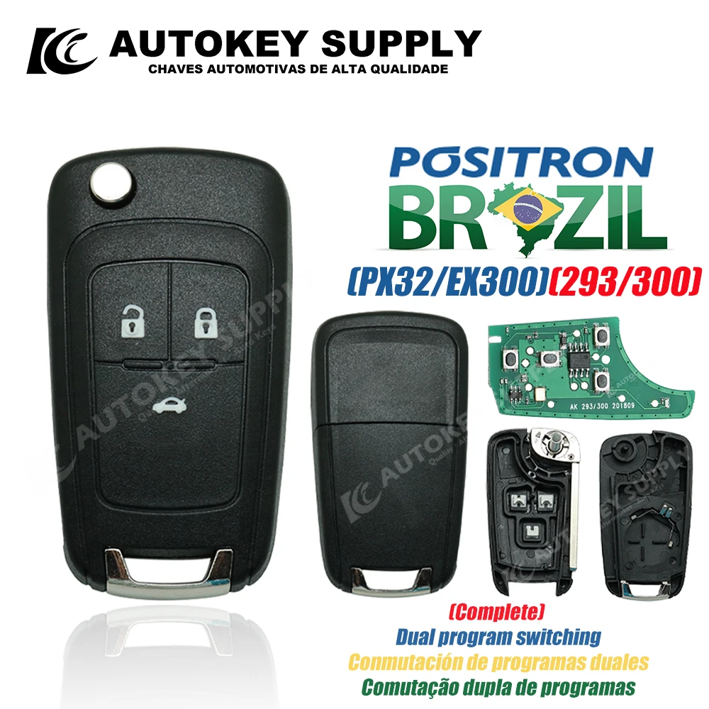 AutokeySupply  With LOGO Key High Quality  +Double Program PX32 293 EX300 330 360 AKBPCP051 AutokeySupply For Brazil Positron