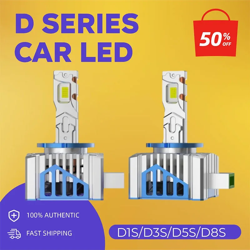 

2PCS Canbus D1S LED D3S D5S D8S Bulb Car Headlight Conversion Kit High Beam Low Beam 1:1 Xenon 6000K White Light Auto Accessory