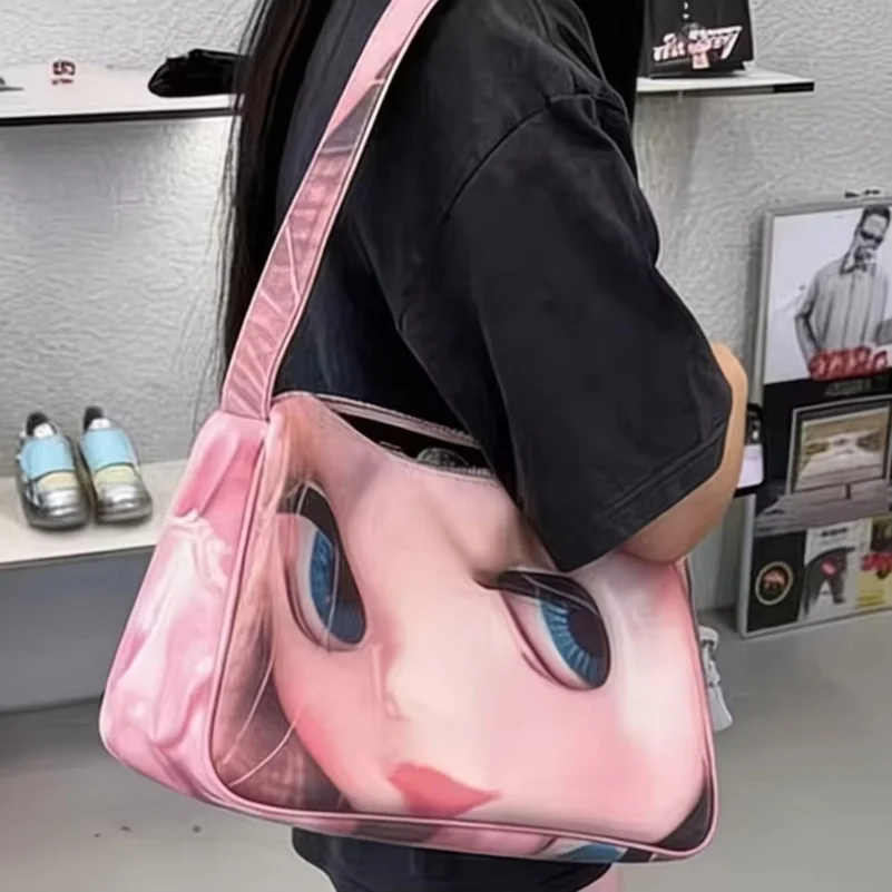 Big Eyed Doll Printing Fashion Niche Large Capacity One Shoulder Ladies Cute Shopping Bag