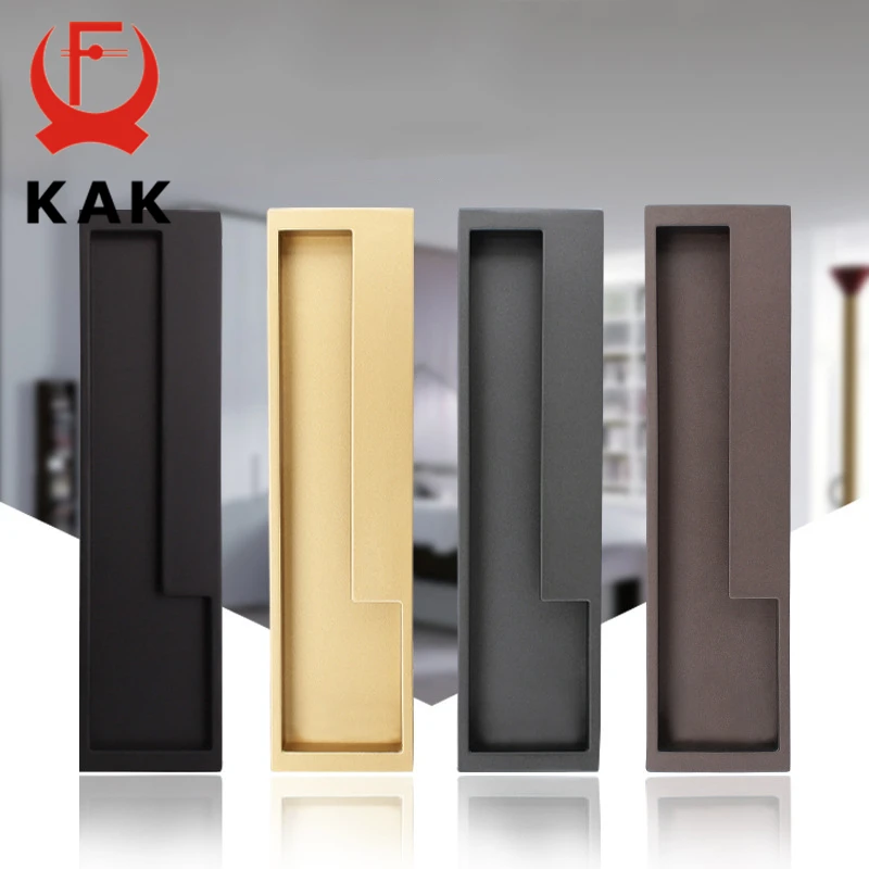 KAK Black Gold Sliding Door Handle Hidden Door Handles Interior Door Pulls Wardrobe Handle Kitchen Drawer Pulls Door Hardware