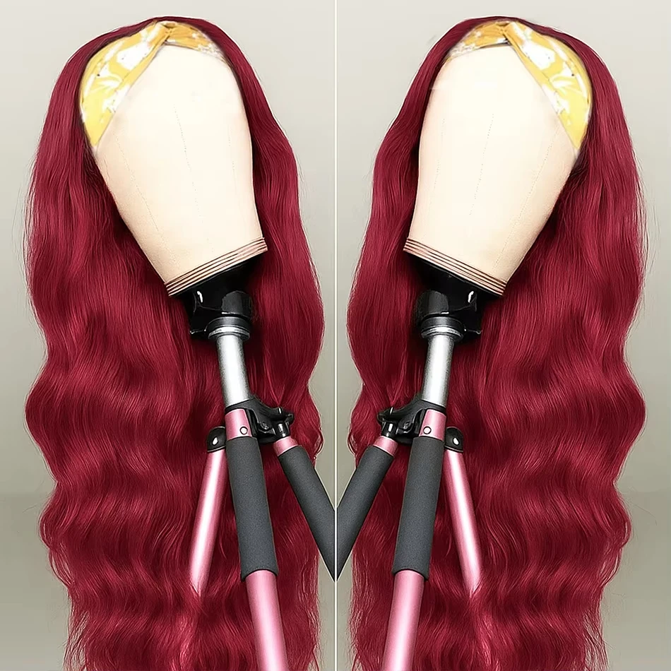 99J بورجوندي عقال الباروكات شعر الإنسان الجسم موجة 99J بورجوندي شعر مستعار أحمر 200 الكثافة آلة كاملة خصلات الشعر المستعار الإنسان للنساء