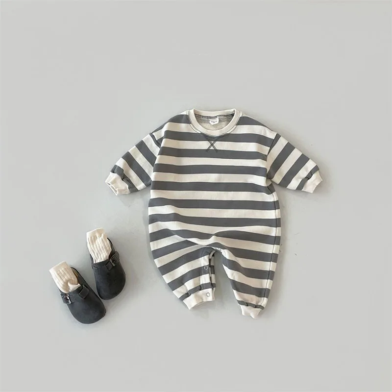 2024 New Baby Long Sleeve Striped Romper Cotton Newborn Casual Jumpsuit Cotton Comfortable Toddler Infant Boy Girl Clothes