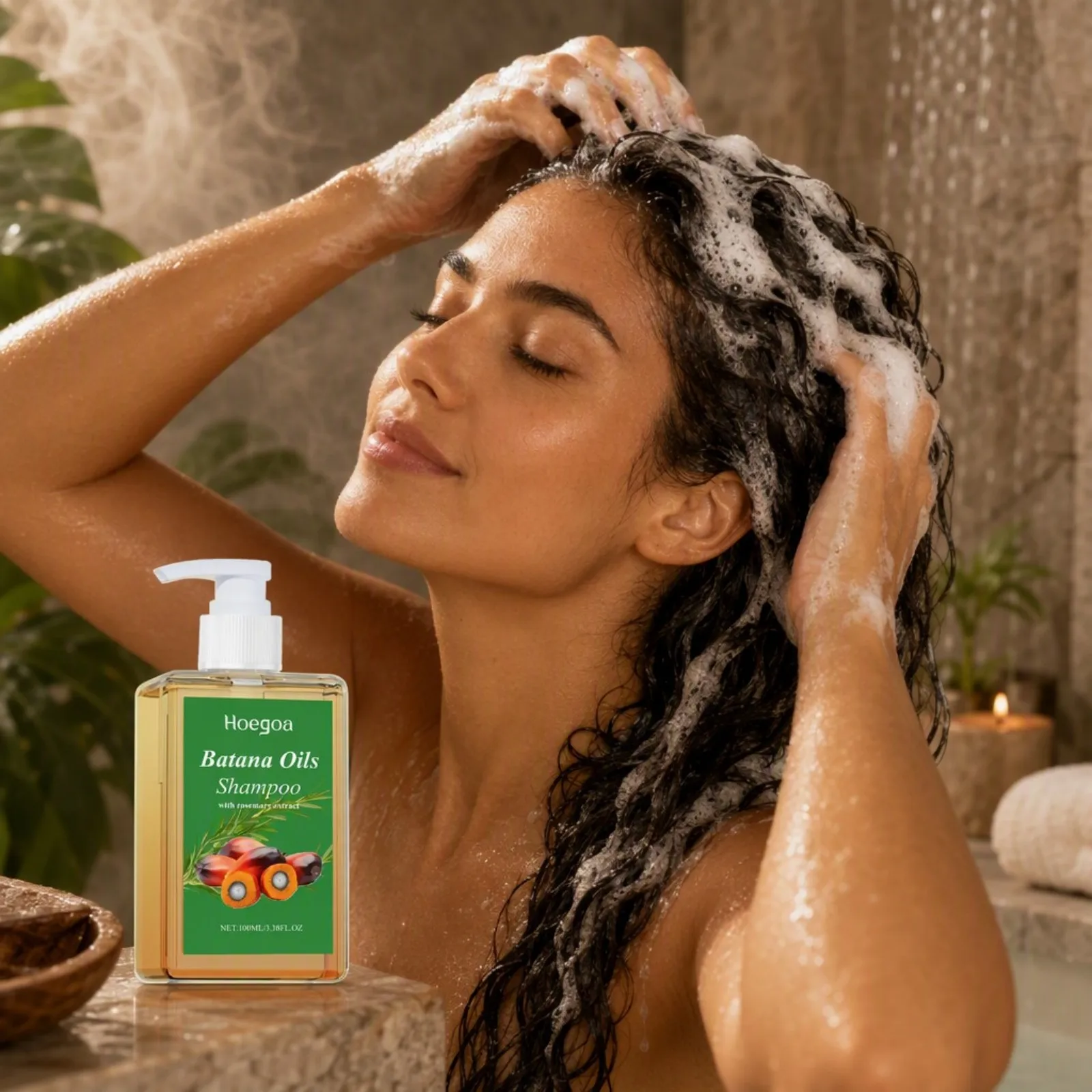 Organic Batana Oil Shampoo with Rosemary Extract Soothing Repair Nourishing Scalp Keep Hair Healthy Luster for All Hair Types