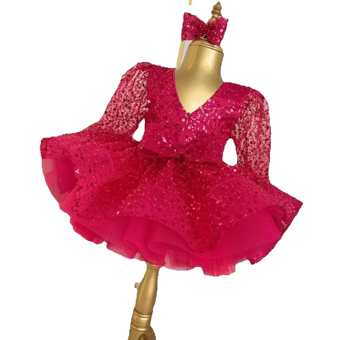 

Fuchsia Girls New Fairy Princess Dress Purple Cute Elegant Party Banquet Gown Outfit Formal Matching Piano Performance Clothes