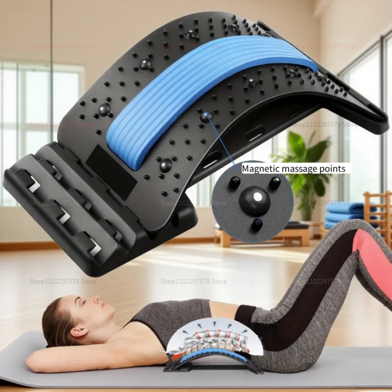 Masajeador de espalda, camilla Lumbar elástica, masaje ajustable de varios niveles, Fitness, soporte Lumbar para columna Cervical, Corrector masajeador