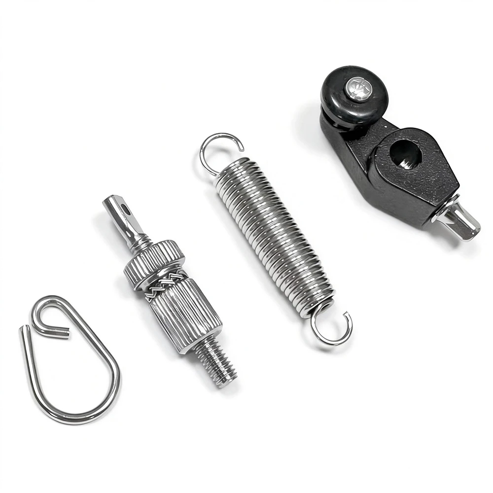 Bass Drum Foot Pedal Spring Assembly - with Spring Cam Pulley and Hook Tensioner - Replacement Parts for Percussion Instruments