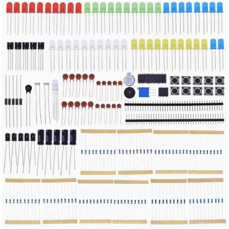 

New Electronics Components Basic Starter Kit for UNO MEGA2560 Raspberry Pi with LED Buzzer Capacitor Resistor