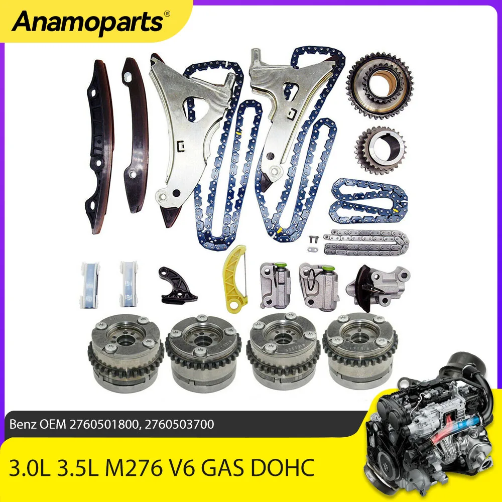 

Engine Timing Chain Kit Intake Exhaust Fit 3.0 3.5 L M276 V6 GAS For Mercedes-Benz Benz E350 GL450 E400 ML350 GLK350 3.0L 3.5L